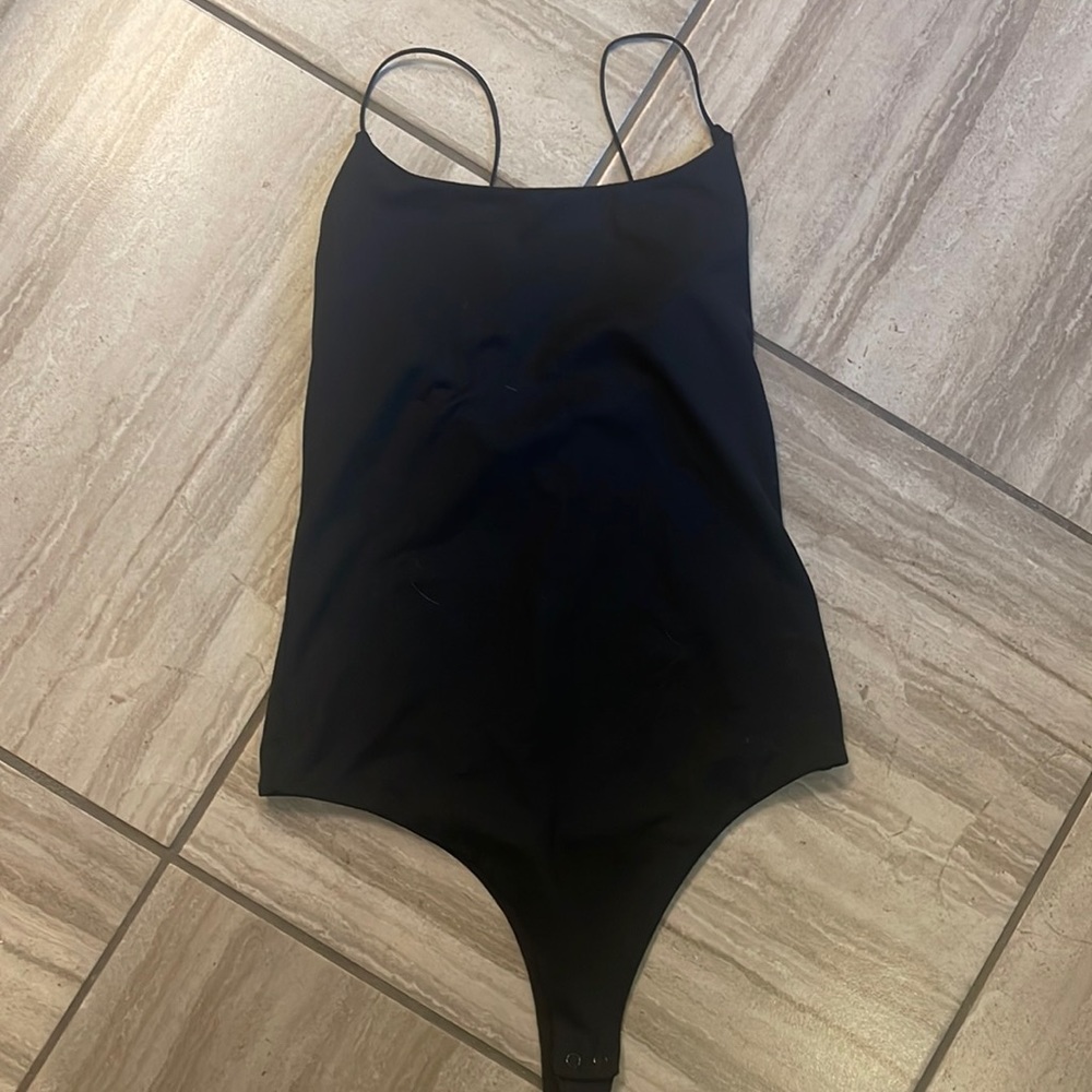 Nuuds Cami Black Bodysuit, Size Medium